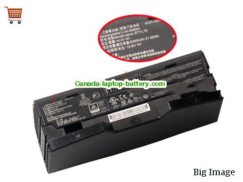 Canada Genuine BTY-L79 Battery for MSI HTCVIVE Vr One 7RE-231CN Li-ion 91.66Wh 14.4v