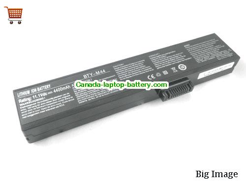 Genuine MSI BTY-M44 Battery 4400mAh, 11.1V, Black , Li-ion