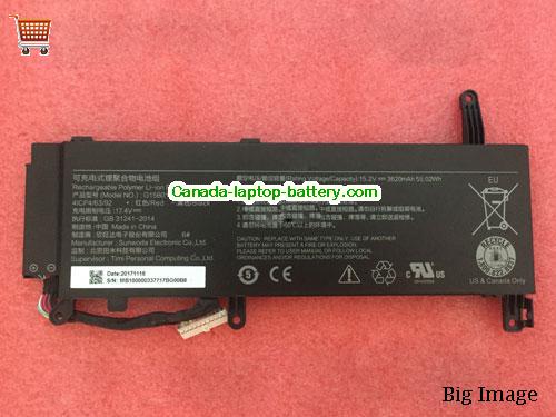 XIAOMI Gaming Laptop 7300HQ 1060 Replacement Laptop Battery 3620mAh, 55.02Wh  15.2V Black Li-Polymer