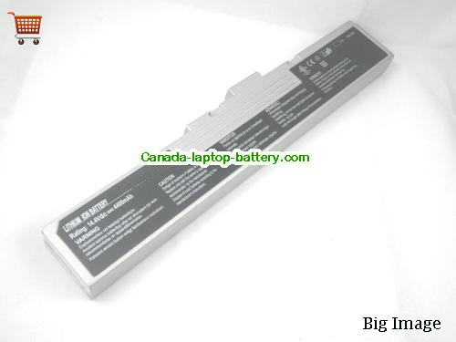 MSI MS-10xx Replacement Laptop Battery 4400mAh 14.4V Silver Li-ion