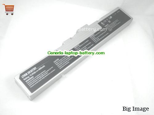 MSI MS 1034 Replacement Laptop Battery 4400mAh 14.4V Silver Li-ion