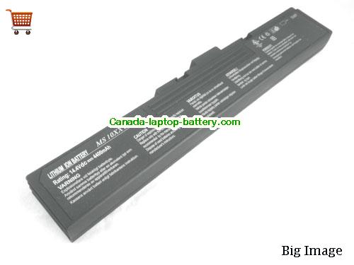 MSI MS 1039 Replacement Laptop Battery 4400mAh 14.4V Black Li-ion