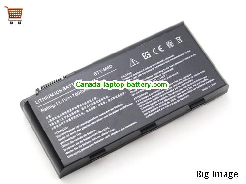 Genuine MSI GT60 0NC-004US Battery 7800mAh, 87Wh , 11.1V, Black , Li-ion