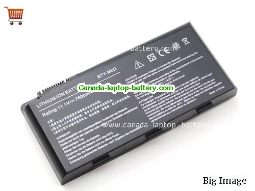 Genuine MSI GT663R Series Battery 7800mAh, 87Wh , 11.1V, Black , Li-ion