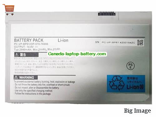 Genuine NEC PCVPBP81 Battery 2840mAh, 41.4Wh , 14.8V, Grey , Li-ion