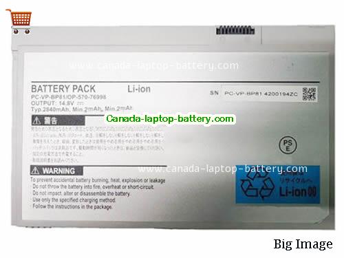 Genuine NEC PC-VK12EZCCE Battery 2840mAh, 41.4Wh , 14.8V, Grey , Li-ion