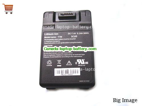 Canada Replacement Laptop Battery for  NOTEBOOK T7M, T7M SCUD,  Black, 5200mAh, 38Wh , 5.2Ah 7.4V