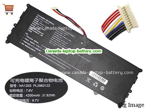 Genuine NUVISION NA125S PL2983122 Battery 4200mAh, 31.92Wh , 7.6V, Black , Li-Polymer