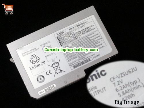 Genuine PANASONIC Toughbook CF-S10 Battery 5800mAh, 42Wh , 6.2Ah, 7.2V, Silver , Li-ion