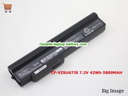 Genuine PANASONIC VZSU67JS Battery 5800mAh, 42Wh , 7.2V, Black , Li-ion