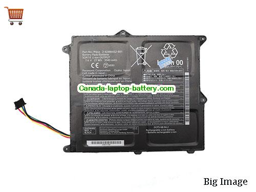 Genuine PANASONIC CF-XZ6BDAPR Battery 3540mAh, 27Wh , 7.6V, Black , Li-Polymer