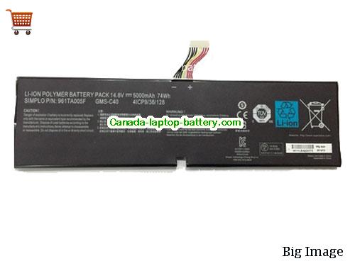 Genuine RAZER RZ090130 Battery 5000mAh, 74Wh , 14.8V, Black , Li-ion