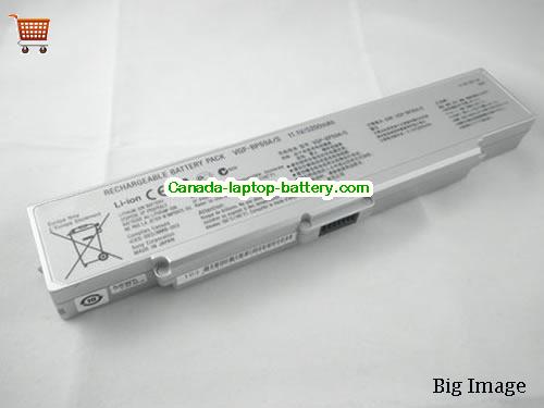 Genuine SONY VAIO VGN-CR231 Battery 4800mAh, 11.1V, Silver , Li-ion