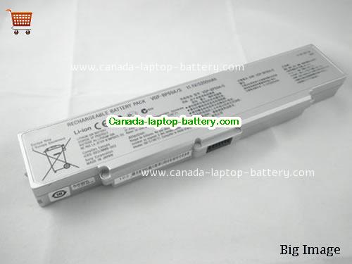 Genuine SONY VAIO VGN-CR62B/P Battery 4800mAh, 11.1V, Silver , Li-ion