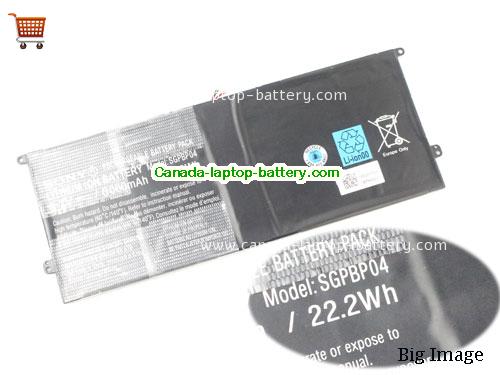 Genuine SONY Xperia Tablet Z series Battery 6000mAh, 22.2Wh , 3.7V, Black , LITHIUM ION