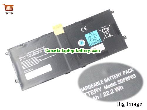 Canada Genuine SGPBP03 Battery for Sony Xperia Tablet S Z series 3.7V 6000mah 22.2Wh