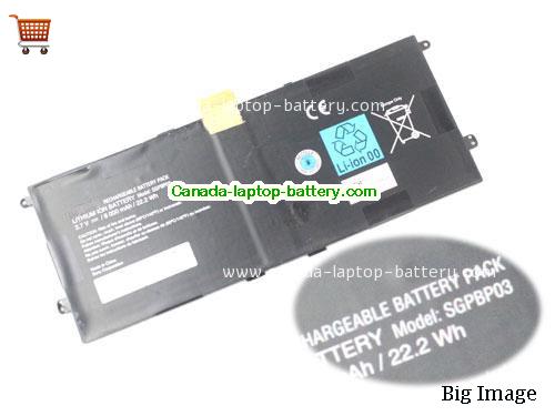 Canada Genuine SGPBP03 Battery for Sony Xperia Tablet S Z series 3.7V 6000mah 22.2Wh