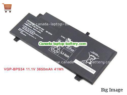 Genuine SONY F15A16 Battery 3650mAh, 41Wh , 11.1V, Black , Li-ion