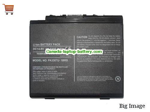 TOSHIBA PA3307U-1BRS Replacement Laptop Battery 6450mAh 14.8V Black Li-ion