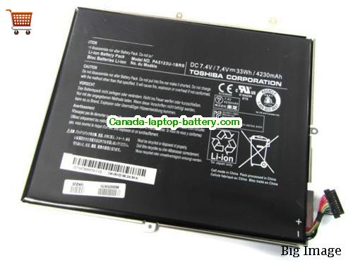 Genuine TOSHIBA PA5123U1BRS Battery 4230mAh, 33Wh , 7.4V, Black , Li-ion