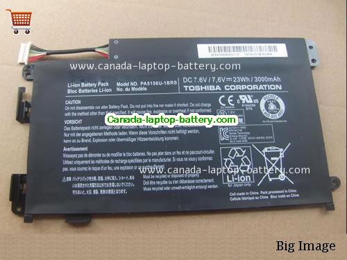 Genuine TOSHIBA Satellite Click W35DT Series Battery 3000mAh, 23Wh , 7.6V, Black , Li-ion