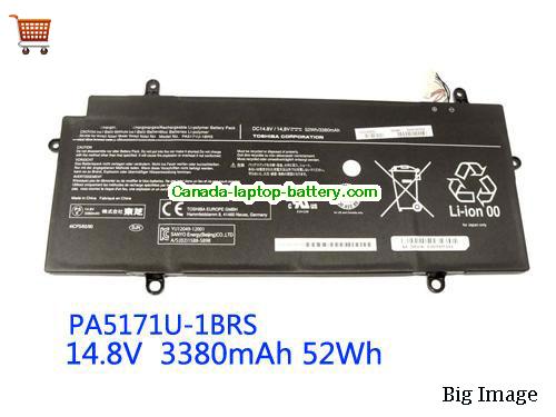 Genuine TOSHIBA PA5171U-1BRS Battery 3380mAh, 14.8V, Black , Li-ion