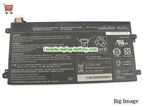 Genuine TOSHIBA P30W-B-10E Battery 2280mAh, 27Wh , 11.1V, Black , Li-ion