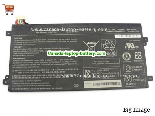 Genuine TOSHIBA P30W-B-10E Battery 2280mAh, 27Wh , 11.1V, Black , Li-ion