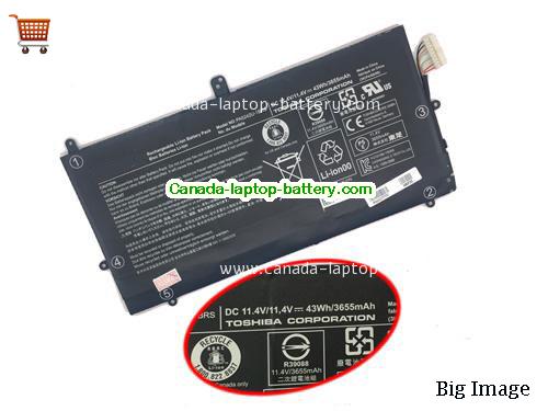 Genuine TOSHIBA Satellite Radius 12 P20W-C-10C Battery 3655mAh, 11.4V, Black , Li-ion