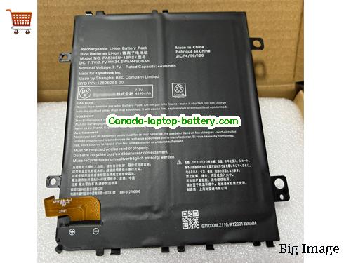 Genuine TOSHIBA 2ICP4/56/126 Battery 4490mAh, 34.5Wh , 7.7V, Black , Li-Polymer