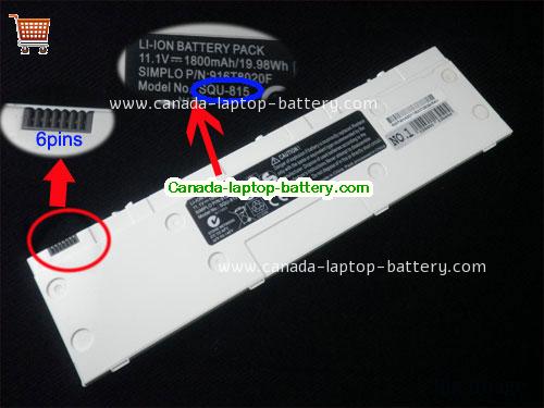 TAIWAN MOBILE 916T8020F Replacement Laptop Battery 1800mAh, 11.1Wh  11.1V White Li-Polymer