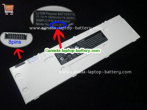 TAIWAN MOBILE SQU-817 Replacement Laptop Battery 1800mAh, 11.1Wh  11.1V White Li-Polymer