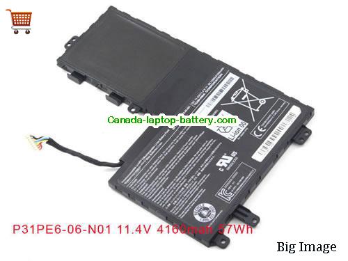 Genuine TOSHIBA P31PE6-06-N01 Battery 4160mAh, 50.73Wh , 11.4V, Black , Li-ion