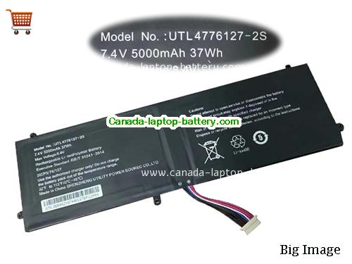 Canada Original Laptop Battery for  PRESTIGIO Smartbook 141 C2, UTL4776127-2S,  Black, 5000mAh, 37Wh  7.4V