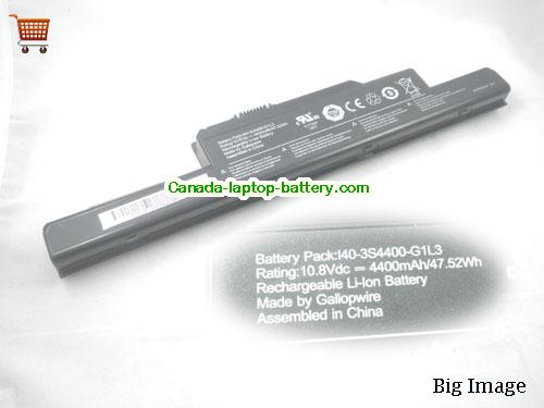 Canada Original Laptop Battery for  ADVENT Roma 2001, I40-4S220-M1A2, I40-4S2200-C1L3, Roma 1000,  Black, 4400mAh 11.1V