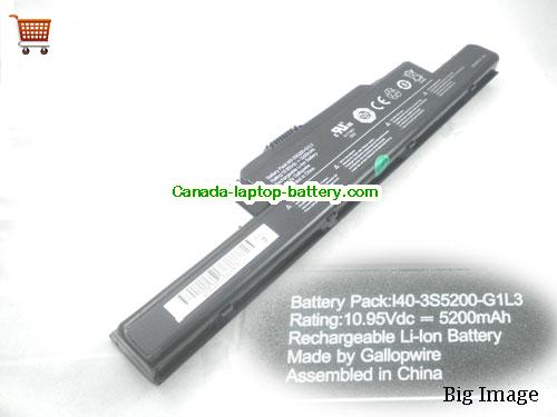 Canada Replacement Laptop Battery for   Black, 5200mAh 10.95V
