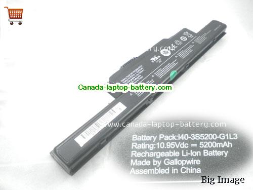 Canada Replacement Laptop Battery for   Black, 5200mAh 10.95V