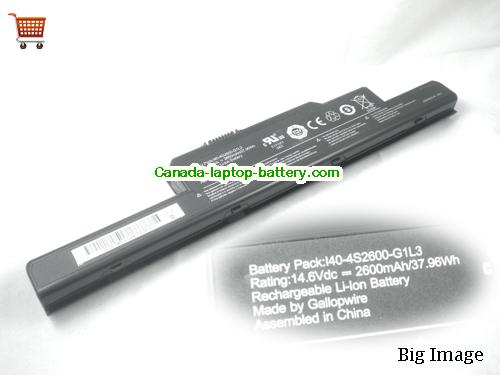 UNIWILL I40-4S2600-G1L3 Replacement Laptop Battery 2600mAh, 37.96Wh  14.6V Black Li-ion