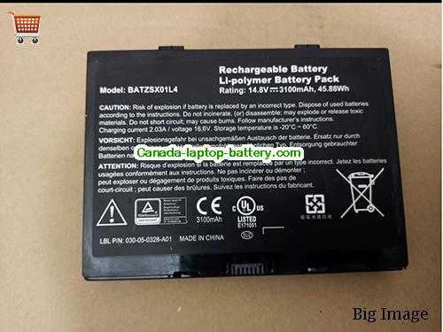 Genuine XPLORE BATZSX01L4 Battery 3100mAh, 45.88Wh , 14.8V, Black , Li-Polymer