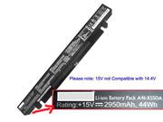 Original Laptop Battery for  ACER X550V,  Black, 2950mAh, 44Wh  15V