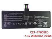 Genuine ASUS C21-TF600TD TF600TD battery 7.4V 2980mAh 22WH