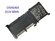 Genuine ASUS C41N1416 Battery for ZenBook Pro UX501 N501 Series Rechargeable 60Wh in canada