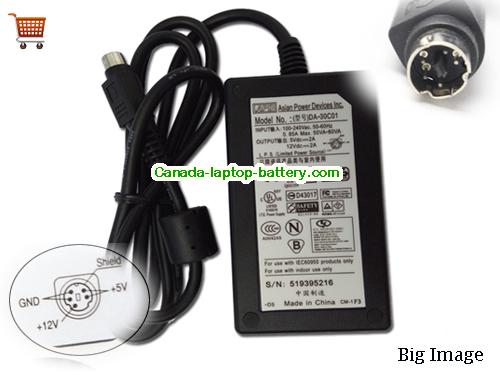 APD  12V 2A AC Adapter, Power Supply, 12V 2A Switching Power Adapter