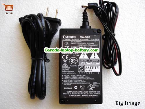 Canada Genuine Canon CA-570 8.4V 1.5A Compact Power Adapter Adapter Power supply 
