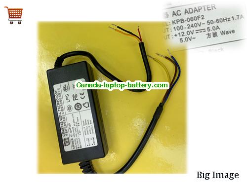 Canada Genuine CWT KPB-060F2 ac adapter 12v 5A Square Wave Output for High-Speed Capture Camera Power supply 