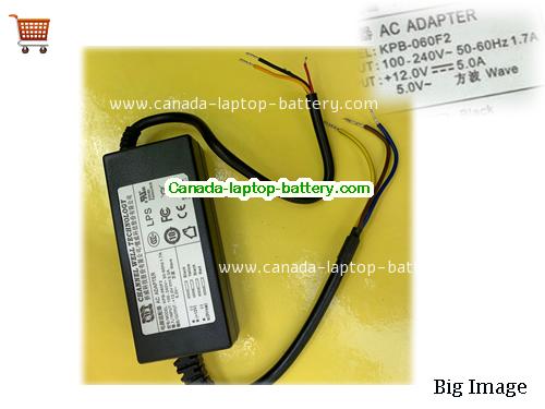 Canada Genuine CWT KPB-060F2 ac adapter 12v 5A Square Wave Output for High-Speed Capture Camera Power supply 