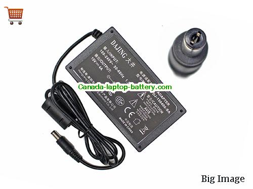 DAJING  15V 4A AC Adapter, Power Supply, 15V 4A Switching Power Adapter