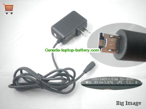 HTC EADP-15ZB B Laptop AC Adapter 9V 1.67A 15W