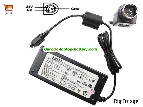 Canada Genuine FDL PRL0602U-24 AC Adapter 24v 2.5A Round with 3 Pin for Label Printer Power supply 