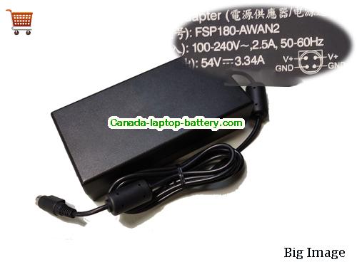 Canada Genuine FSP FSP180-AWAN2 Switching ac adapter 54v 3.34A 180W Round with 4 Pins Power supply 